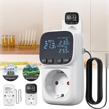 Steckdosenthermostat Temperaturregler 230V mit Fühler Digital Temperaturschalter