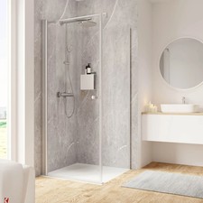 Garant 2.0-Drehtür mit gleichhoher Seitenwand, 900 x 900 mm, 2000mm, chromoptik