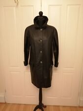 Eleganter femininer Echt Leder Mantel, schwarz Gr. 38 Top Zustand 