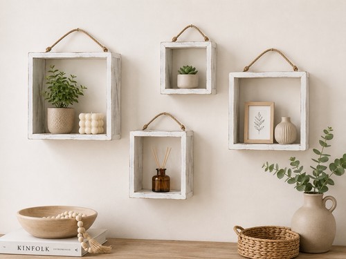 4er set schweberegale - set, holz