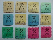 12 Marken (**) LOK Großräschen, 1946 Mi 25ff, 13ff, div. P-Fehler, BPP Signatur