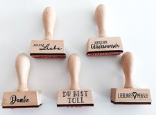 Holzstempel Gummi Texte