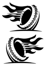 2x tire left/right car decal