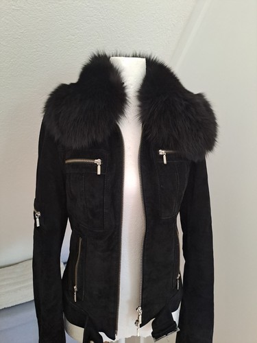 Leder damen jacke kurz schwarz - leder,