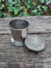 Seltener Reisebecher – kleiner  faltbarer Travelling Cup / Trinkbecher 