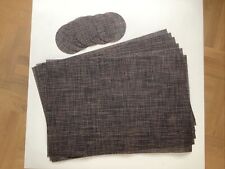 Oiwewly Platzsets und Untersetzer 6+6 St. PVC Rutschfest Abwaschbar Braun