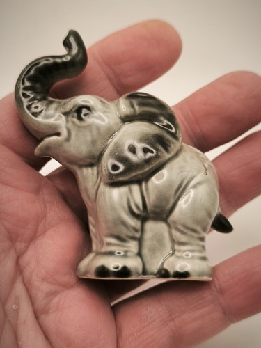 Vintage keramik figur elefant - keramik,
