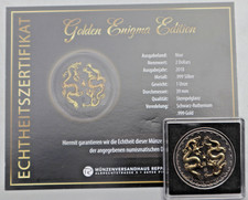 NIUE: 2 Dollars 2018: DOUBLE DRAGON, 1 oz SILBER, GOLDEN ENIGMA, St, COA, Be1