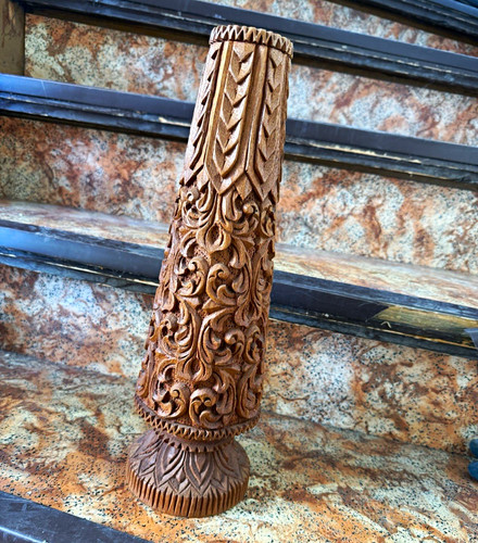 Großer holz kerzenständer - holz,
