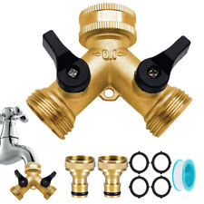 Doppelanschluß 2 Wege Wasserhahn Fitting Wasserrohr Y-Verteiler 3/4Zoll Kupplung
