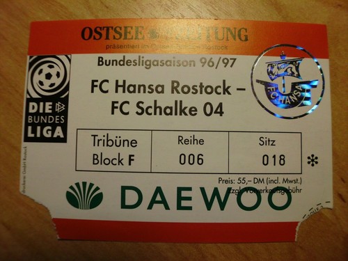 Eintrittskarte ticket hansa - ticket,