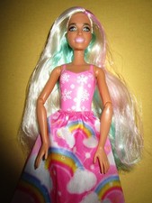 B1817)BARBIE BUNTE HAARE MATTEL FESTER BODY+LANGER ROCK VOLL BEWEGLICHE GELENKE