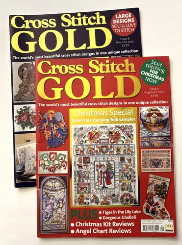 Vintge cross stitch - cross, gold