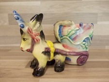 Esel mit Karren als Blumentopf