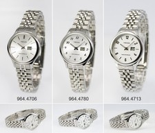 Elegante Edelstahl Damen Funk Armbanduhr mit Junghans-Uhrwerk Funkuhr Damenuhr