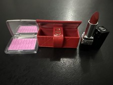 Dior Lippenstift 999 Metallic Mit case  und Rouge Dior Backe Stage 001 pink