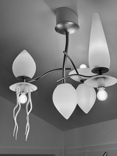 Deckenleuchte Artemide Giocasta Sofitto 7 flammig,  Silbergrau Muranoglas weiß