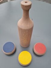 3 Kloats mit Bleikern und Holzflasche/ Boßeln / Scheiben / Kloat