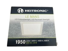 LED Einbaudownlight LE MANS, eckig, 24W, 3000/4000/6000K, 1950lm, IP44, dimmbar,