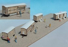 Wagenset 1:  WC Wagen und 3 Zirkuswagen, cnc gefräst , Spur N  1:160