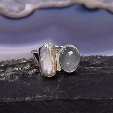 Aquamarin Ring, 925er Silber
