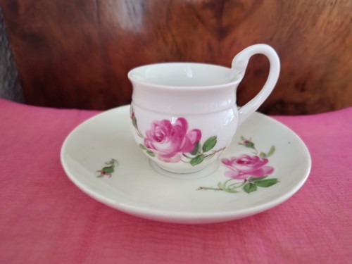 Meissen rote rose moccatasse - rose, 1