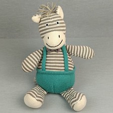 Depot Zebra Strick ❤️ Kuscheltier Stofftier Plüsch ca 33cm Grau Türkis