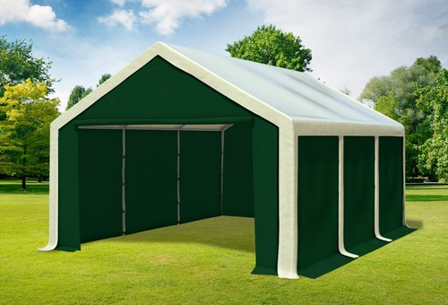 Partyzelt 4x6m beige grün - beige, pvc