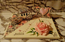 Geldgeschenk Hochzeit silberne Kutsche + Box rosa  silber Traumglanz