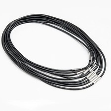 1,5/3mm 45/50/60cm Schwarz Leder Seil Kette Halskette Für Frauen Männer Schmuck