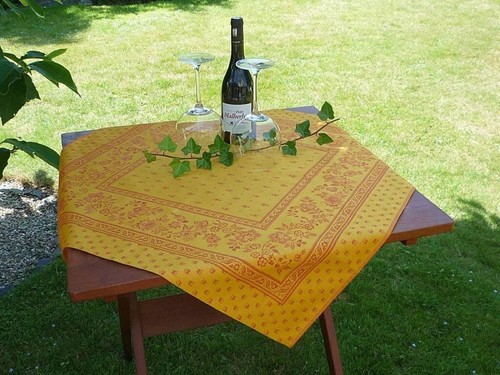 Tischdecke jacquard 80x80 - tischdecke,