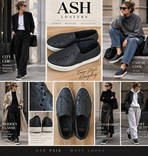 Ash leder slip sneaker - ash,