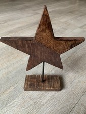Deko Holz Aufsteller Stern Weihnachten, Braun, ca. 28 cm hoch & 20 cm breit