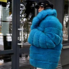 Blau Frauen Echt Fuchs Pelz