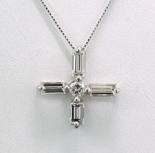 Brillant-Diamant Anhänger an Kette 1,00 carat Kreuz  Platin Wert 3.700  € NEU