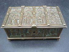 Gotische Bronze Deckeldose