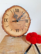 Wanduhr Baumscheibe Eiche