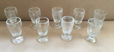 9 alte Groggläser Fußbecher Glaspokale Pressglas Hersteller? DDR?