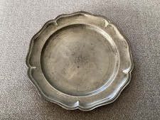Alter Teller  Art deco 3 x gepunzt ein englisch Zinn i c t a Justitia 590 Gramm