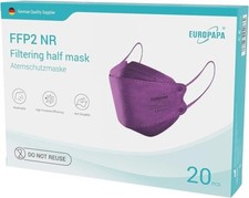 EUROPAPA® 40x FFP2 Fisch-Form und 3D-Form Masken Atemschutzmaske, Lila,Kind