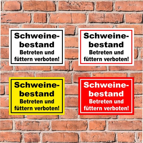 Schild schweinebestand - schweinebestand,