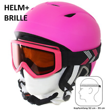 KINDER SKIHELM + SKIBRILLE Kinderhelm Gr. 52 - 55 cm rosa PINK Helm Mädchen Girl