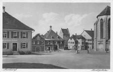 Alte Echt Foto AK ca. 1930er Markdorf Bodenseekreis Marktplatz mit Gasthof Adler