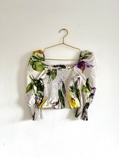 Zara Bluse Top Blumen Botanik