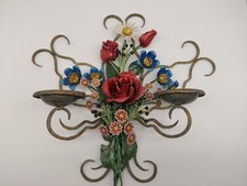 Wunderschöner Wand Kerzenleuchter aus Schmiedeeisen florentiner Stil 43cm