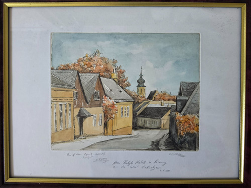 Aquarell wien grinzing - wien,