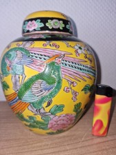 chinesische Deckelvase gelb -