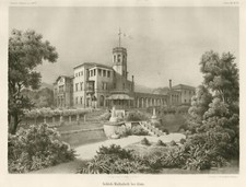 Glatz Klodzko Schloss Wallisfurth Original Lithografie Loeillot u. Ritter 1861