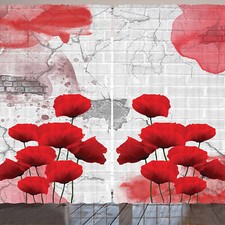 Mohnblume Rustikale Gardine Blühendes ländliches Feld