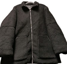 Plüschjacke Damen Schwarz